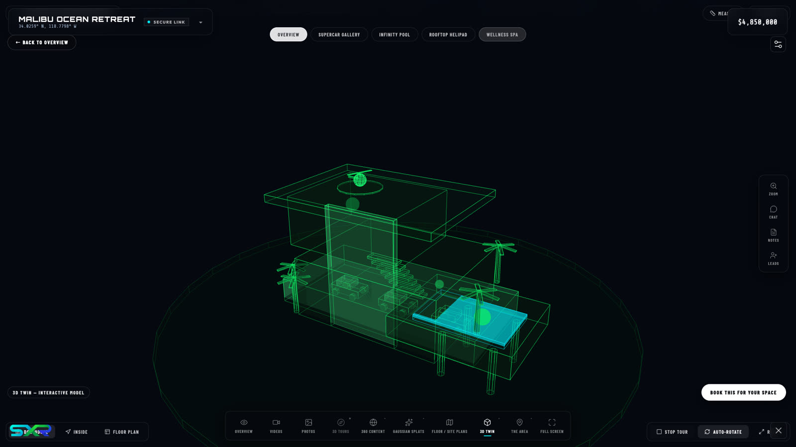 A spatial model used for commercial development